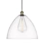 Innovations Lighting Bristol Glass 16" Wide pendant with Shade Antique Brass / Clear