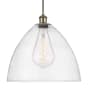 Innovations Lighting Bristol Glass 16" Wide pendant with Shade Antique Brass / Seedy