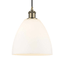 Innovations Lighting Bristol Glass 9" Wide Mini Pendant with Shade Antique Brass / Matte White