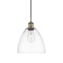 Innovations Lighting Bristol 9" Wide Mini Pendant Antique Brass / Clear