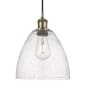 Innovations Lighting Bristol Glass 9" Wide Mini Pendant with Shade Antique Brass / Seedy