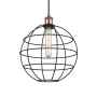 Innovations Lighting Lake Placid 12" Wide Cage Pendant with Shade Antique Copper / Matte Black