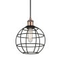 Innovations Lighting Lake Placid 8" Wide Cage Mini Pendant with Shade Antique Copper / Matte Black
