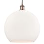Innovations Lighting Athens 14" Wide pendant with Shade Antique Copper / Matte White