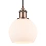 Innovations Lighting Athens 6" Wide Mini Pendant with Shade Antique Copper / Matte White
