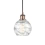 Innovations Lighting Athens 6" Wide Mini Pendant Clear Deco Swirl / Antique Copper