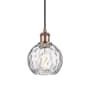 Innovations Lighting Athens 6" Wide Mini Pendant Antique Copper / Clear Water Glass