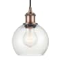 Innovations Lighting Athens 6" Wide Mini Pendant with Shade Antique Copper / Seedy