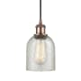 Innovations Lighting Caledonia 5" Wide Mini Pendant Mica / Antique Copper