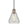 Innovations Lighting Conesus 6" Wide Mini Pendant Clear Crackle / Antique Copper
