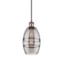 Innovations Lighting Vaz 6" Wide Mini Pendant with Shade Antique Copper / Light Smoke