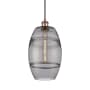 Innovations Lighting Vaz 8" Wide Mini Pendant with Shade Antique Copper / Light Smoke