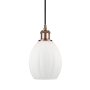Innovations Lighting Eaton 6" Wide Mini Pendant Matte White / Antique Copper