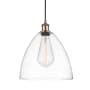 Innovations Lighting Bristol Glass 12" Wide pendant with Shade Antique Copper / Clear
