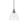 Innovations Lighting Bristol 8" Wide Mini Pendant Antique Copper / Clear
