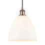Innovations Lighting Bristol Glass 9" Wide Mini Pendant with Shade Antique Copper / Matte White
