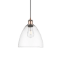 Innovations Lighting Bristol 9" Wide Mini Pendant Antique Copper / Clear