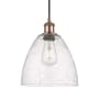 Innovations Lighting Bristol Glass 9" Wide Mini Pendant with Shade Antique Copper / Seedy
