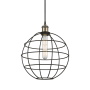 Innovations Lighting Lake Placid 12" Wide Cage Pendant with Shade Black Antique Brass / Matte Black
