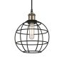 Innovations Lighting Lake Placid 8" Wide Cage Mini Pendant with Shade Black Antique Brass / Matte Black