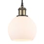Innovations Lighting Athens 6" Wide Mini Pendant with Shade Black Antique Brass / Matte White