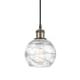 Innovations Lighting Athens 6" Wide Mini Pendant Clear Deco Swirl / Black Antique Brass