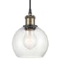 Innovations Lighting Athens 6" Wide Mini Pendant with Shade Black Antique Brass / Seedy