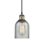 Innovations Lighting Caledonia 5" Wide Mini Pendant Charcoal / Black Antique Brass