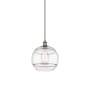 Innovations Lighting Rochester 12" Wide Suspension Pendant Black Antique Brass / Clear