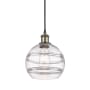 Innovations Lighting Rochester 8" Wide Mini Pendant with Shade Black Antique Brass / Clear