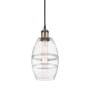 Innovations Lighting Vaz 6" Wide Mini Pendant with Shade Black Antique Brass / Clear