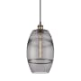 Innovations Lighting Vaz 8" Wide Mini Pendant with Shade Black Antique Brass / Light Smoke