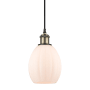 Innovations Lighting Eaton 6" Wide Mini Pendant Matte White / Black Antique Brass