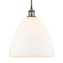 Innovations Lighting Bristol Glass 12" Wide pendant with Shade Black Antique Brass / Matte White