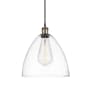 Innovations Lighting Bristol Glass 12" Wide pendant with Shade Black Antique Brass / Clear
