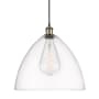 Innovations Lighting Bristol Glass 16" Wide pendant with Shade Black Antique Brass / Clear