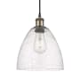 Innovations Lighting Bristol Glass 9" Wide Mini Pendant with Shade Black Antique Brass / Seedy