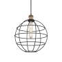 Innovations Lighting Lake Placid 12" Wide Cage Pendant with Shade Brushed Brass / Matte Black