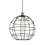 Innovations Lighting Lake Placid 16" Wide Globe Cage Pendant with Shade Brushed Brass / Matte Black