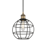 Innovations Lighting Lake Placid 8" Wide Cage Mini Pendant with Shade Brushed Brass / Matte Black