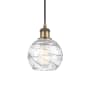 Innovations Lighting Athens 6" Wide Mini Pendant Clear Deco Swirl / Brushed Brass