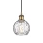 Innovations Lighting Athens 6" Wide Mini Pendant Brushed Brass / Clear Water Glass