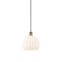 Innovations Lighting White Venetian 10" Wide Suspension Pendant Brushed Brass