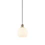 Innovations Lighting White Venetian 8" Wide Suspension Mini Pendant Brushed Brass
