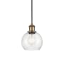 Innovations Lighting Athens 6" Wide Mini Pendant with Shade Brushed Brass / Seedy