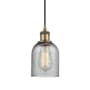 Innovations Lighting Caledonia 5" Wide Mini Pendant Charcoal / Brushed Brass