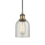 Innovations Lighting Caledonia 5" Wide Mini Pendant Mica / Brushed Brass