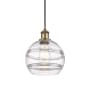 Innovations Lighting Rochester 8" Wide Mini Pendant with Shade Brushed Brass / Clear