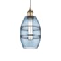 Innovations Lighting Vaz 6" Wide Mini Pendant with Shade Brushed Brass / Princess Blue