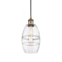 Innovations Lighting Vaz 6" Wide Mini Pendant with Shade Brushed Brass / Clear